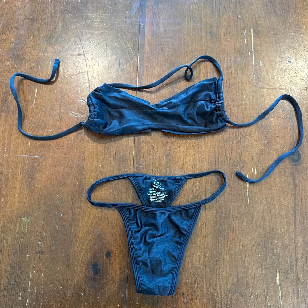 FAE Black Minimal String Bikini Set Medium